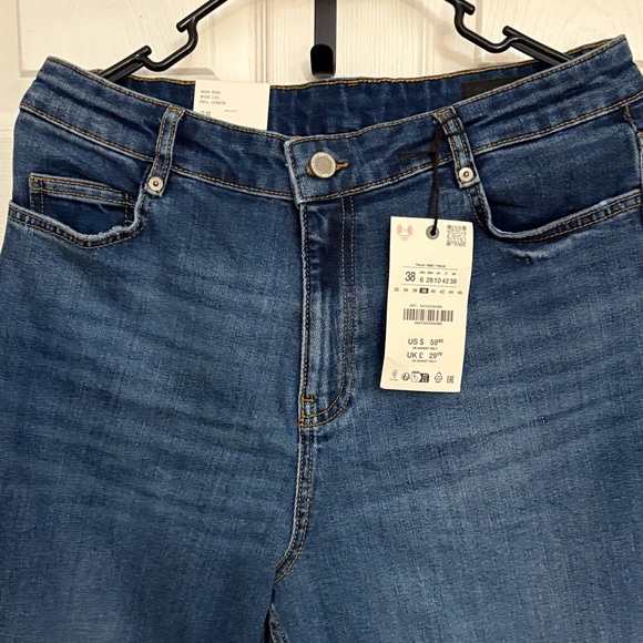 Zara Dark Blue Wide Leg Jeans - Picture 5 of 6